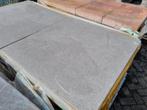 Effen grijs natuursteen reliëf terrastegels 60x60x4 s-partij, Nieuw, Beton, Gestraald, Ophalen of Verzenden