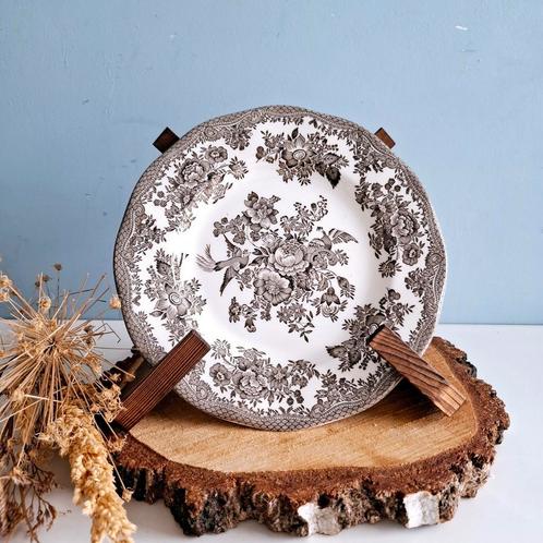 Enoch Wedgwood 'Asiatic Pheasants' (bruin), ontbijtborden, Antiek en Kunst, Antiek | Servies los, Ophalen of Verzenden