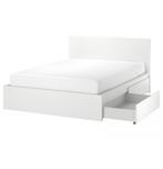 Ikea Malm bed, Wit, Zo goed als nieuw, Twijfelaar, 200 cm