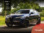 Alfa Romeo Stelvio 2.0 T AWD 280PK Veloce | Customized | 21i, Auto's, Alfa Romeo, 4 cilinders, Blauw, Leder, Bedrijf