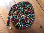 Vintage kerstversiering,gekleurde glazen kralen slinger, Ophalen of Verzenden, Gebruikt