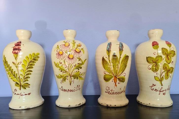 Ceramiche Bercigli Silvano & C. handgemaakte (4) kruiken, Antiek en Kunst, Antiek | Keramiek en Aardewerk, Ophalen