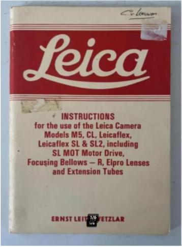Leica instructions for the use of the Leica camera beschikbaar voor biedingen