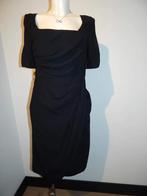 Hunza chique jurk vierkante hals draperie look mooi M, Maat 38/40 (M), Verzenden, Zwart, Zo goed als nieuw