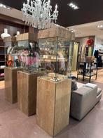 3 Sieraden Vitrines Glas met Marmeren Onderstel, Ophalen