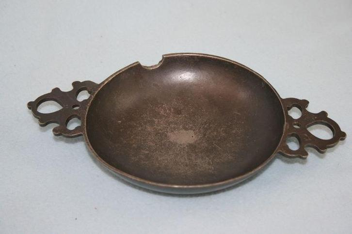 Antieke tinnen asbak, doorsnede ongeveer 13 cm, Antiek en Kunst, Antiek | Tin, Ophalen of Verzenden