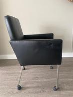 eetkamerstoel 6x zwart leer; merk Topform, Huis en Inrichting, Stoelen, Ophalen, Gebruikt, Zwart, Leer
