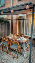 Nieuwe inklapbare tuinset met kussens, Tuin en Terras, Tuinsets en Loungesets, Ophalen, Zo goed als nieuw, Hout