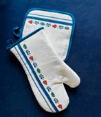 Boerenbont ovenwant en pannenlap, Ophalen of Verzenden, Zo goed als nieuw, Tafelkleed of Tafelzeil