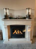 Marmeren schouw met gashaard, Huis en Inrichting, Ophalen, Zo goed als nieuw, Inzethaard, Gashaard