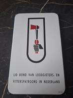 Emaille bord Loodgieters Bond Nederland, Antiek en Kunst, Ophalen