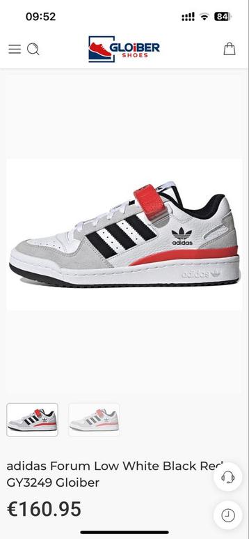 Adidas Forum Low Wit Zwart Rood beschikbaar voor biedingen