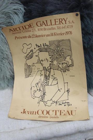 Originele affiche Jean Cocteau Artide Galerie Brussel 1976 beschikbaar voor biedingen