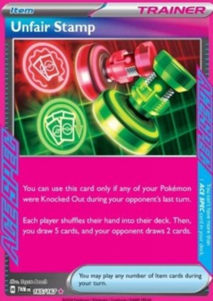 Unfair Stamp #165 - TWM -Twilight Masquerade, Hobby en Vrije tijd, Verzamelkaartspellen | Pokémon, Zo goed als nieuw, Verzenden