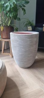 Bloempot / Vaas Capi elegant laag rib ivoor 46x58, Tuin en Terras, Bloempotten, Ophalen, Zo goed als nieuw, Rond, Kunststof