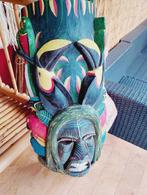 Polynesische Hawaïaanse houten tiki masker, Ophalen of Verzenden