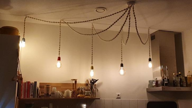 Dimbare hanglamp, Huis en Inrichting, Lampen | Hanglampen, Gebruikt, 75 cm of meer, Ophalen