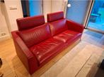 Mooie design lederen bank, Huis en Inrichting, Banken | Bankstellen, Ophalen, Driepersoons, Zo goed als nieuw, Rechte bank