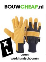 Werkhandschoenen echt leer met polsboord en zitten goed warm