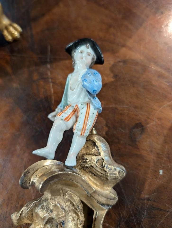 Antiek bronzen Cartel klokje. 39 cm. €490., Antiek en Kunst, Antiek | Klokken, Ophalen