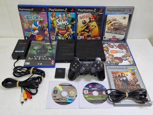 Playstation 2 Slimline + Spellen + Controller + Accessoires, Spelcomputers en Games, Spelcomputers | Sony PlayStation 2, Zo goed als nieuw