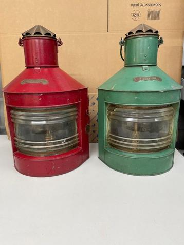 Vintage Navigatielampen Bakboord + Stuurboord    