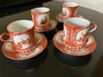 Japans eierschaal servies - 4 kopjes met schotel, Verzenden