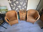 2 rieten stoelen, Huis en Inrichting, Stoelen, Ophalen, Gebruikt, Twee, Bruin