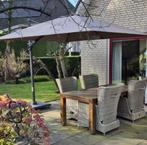Tuinset met parasol, Tuin en Terras, Tuinsets en Loungesets, Ophalen, 4 zitplaatsen, Hocker, Zo goed als nieuw