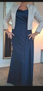 Elegante lange jurk maat 42 - feestdagen/bruiloft, Ophalen of Verzenden, Gedragen, Maat 42/44 (L), Blauw