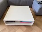 Salontafel wit vierkant met houten lade en lectuurvak, Huis en Inrichting, Tafels | Salontafels, Ophalen, Gebruikt, 50 tot 100 cm