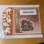 Herfstkaart studiolight met bladeren rand 6, Hobby en Vrije tijd, Ophalen of Verzenden, Zo goed als nieuw, Overige thema's