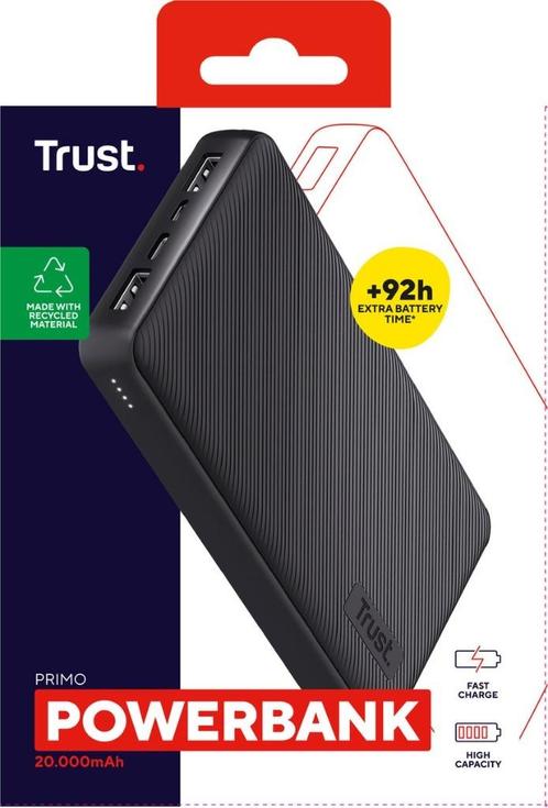 Trust Primo - 20000 mah powerbank - Iphone / samsung - snell, Telecommunicatie, Powerbanks, Nieuw, Ophalen