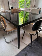 Glazen eettafel 110x110 cm - demontabel, Huis en Inrichting, Tafels | Eettafels, Ophalen, Gebruikt, 100 tot 150 cm, Vierkant