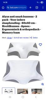 Alyze anti snurk kussen 2 stuks, Ophalen, Eenpersoons, Wit, Nieuw