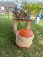 Stoere buffelleer poef / voetenbank - Loods 5, Ophalen of Verzenden, Zo goed als nieuw, Leer, Buffelleer poef