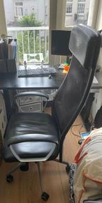 Ergonomische Bureaustoel – Hoge Rugleuning, Mesh en Leder, V, Ophalen, Gebruikt, Zwart, Bureaustoel