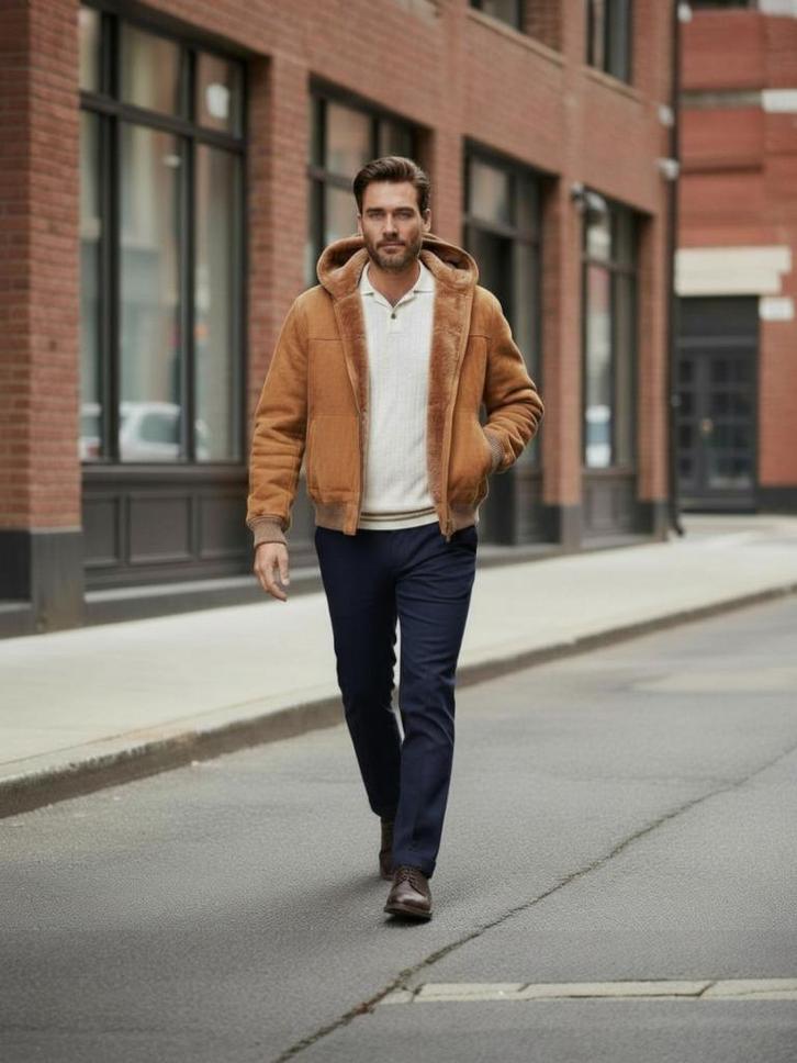 SALE! Nieuw €4500 Rifugio Napoli shearling jacket 60/ 56, Kleding | Heren, Jassen | Winter, Nieuw, Maat 56/58 (XL), Bruin, Ophalen of Verzenden