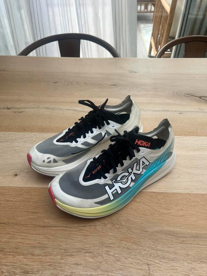 Hoka Rocket X2 45  vaporfly metaspeed adios pro, Sport en Fitness, Loopsport en Atletiek, Zo goed als nieuw, Hardloopschoenen