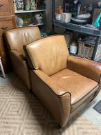 Twee leren fauteuils, Huis en Inrichting, Fauteuils, Ophalen of Verzenden, Gebruikt, Leer, 75 tot 100 cm