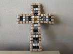 Retro vintage crucifix kruis met mozaiek afm. 23x17 cm, Ophalen of Verzenden