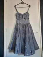 Unique Vintage swing jurk maat L - topvintage, Gedragen, Blauw, Maat 42/44 (L), Verzenden
