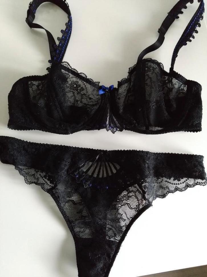 Aubade lingerie maat D70 en S/36 in uitstekende staat!, Kleding | Dames, Ondergoed en Lingerie, Setje, Zwart, Verzenden