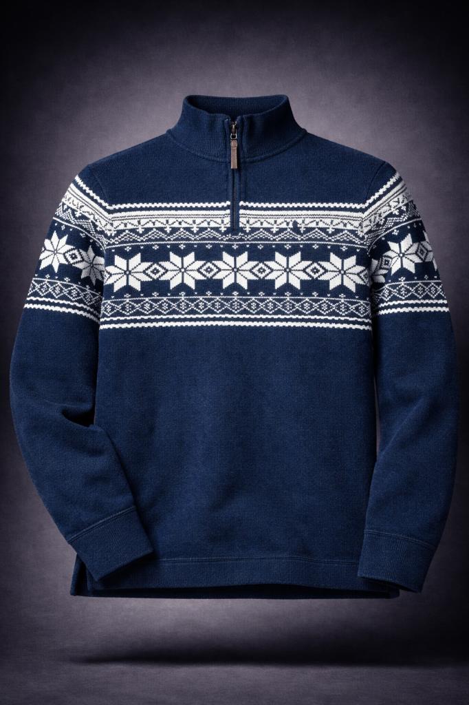 Polo Ralph Lauren Quarter Zip - S - Sneeuwvlokkenprint, Blauw, Ralph Lauren, Ophalen of Verzenden, Zo goed als nieuw