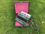 Kleine groene accordeon met koffer, Overige merken, Gebruikt, Overige formaten, Met koffer