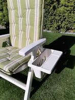 3 kunststof zijtafels voor tuinstoelen (prijs p.stuk), Ophalen, Gebruikt