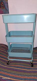 Ikea raskog rolttafel trolly turkoois, Huis en Inrichting, Woonaccessoires | Krantenbakken en Lectuurbakken, Ophalen, Gebruikt