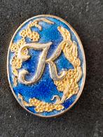 Vintage hand geemailleerde Pin/Broche met Letter "K", Sieraden, Tassen en Uiterlijk, Broches, Goud, Minder dan 4 cm, Gebruikt