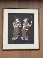 Oosters kunstwerk traditionele batik/wayang op stof, Ophalen of Verzenden