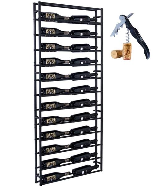 Wijnrek | 24 flessen | Wandmontage | Aan de muur | Staal, Huis en Inrichting, Woonaccessoires | Wijnrekken, Nieuw, 75 cm of meer